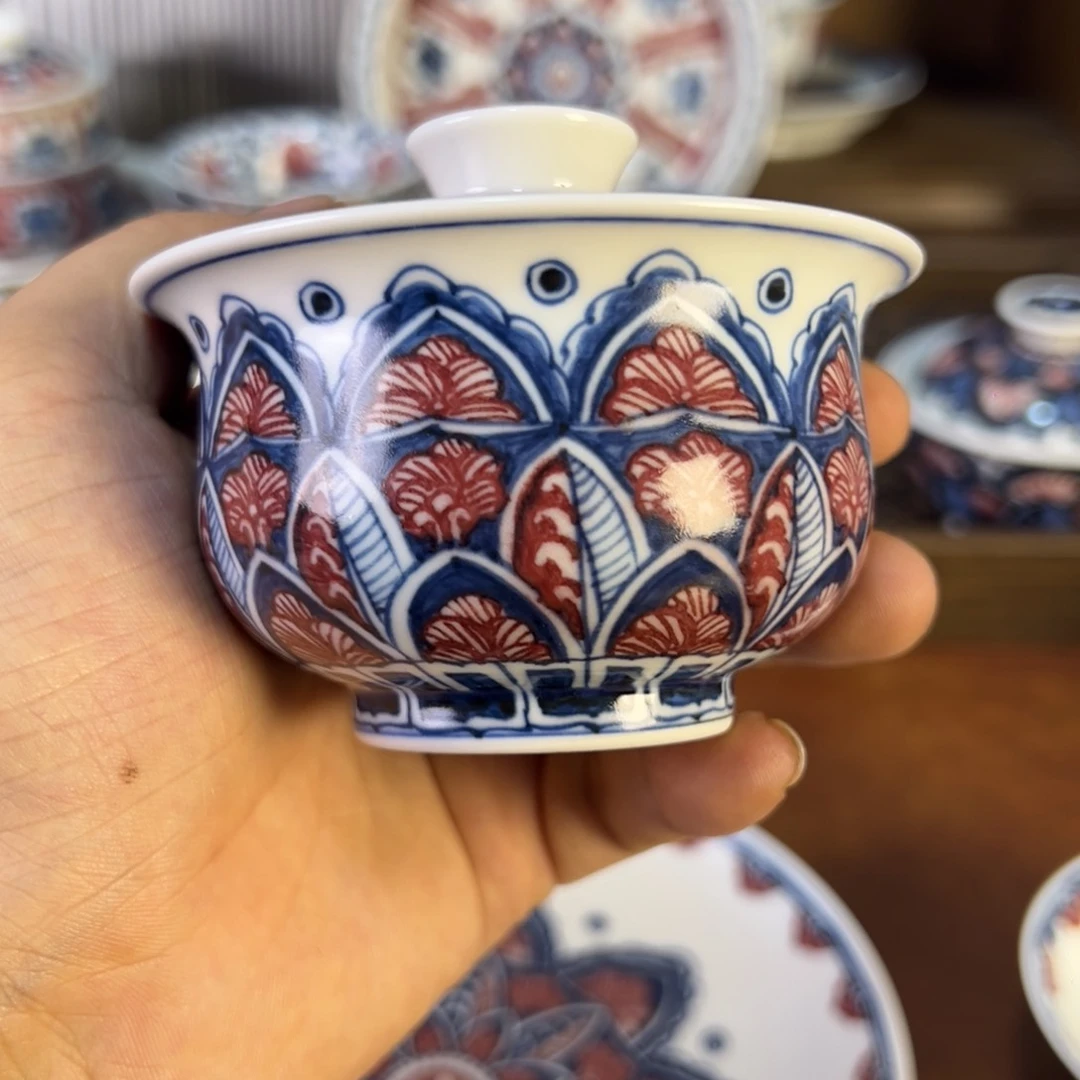 摆件景德镇手工手绘茶器百宝箱
