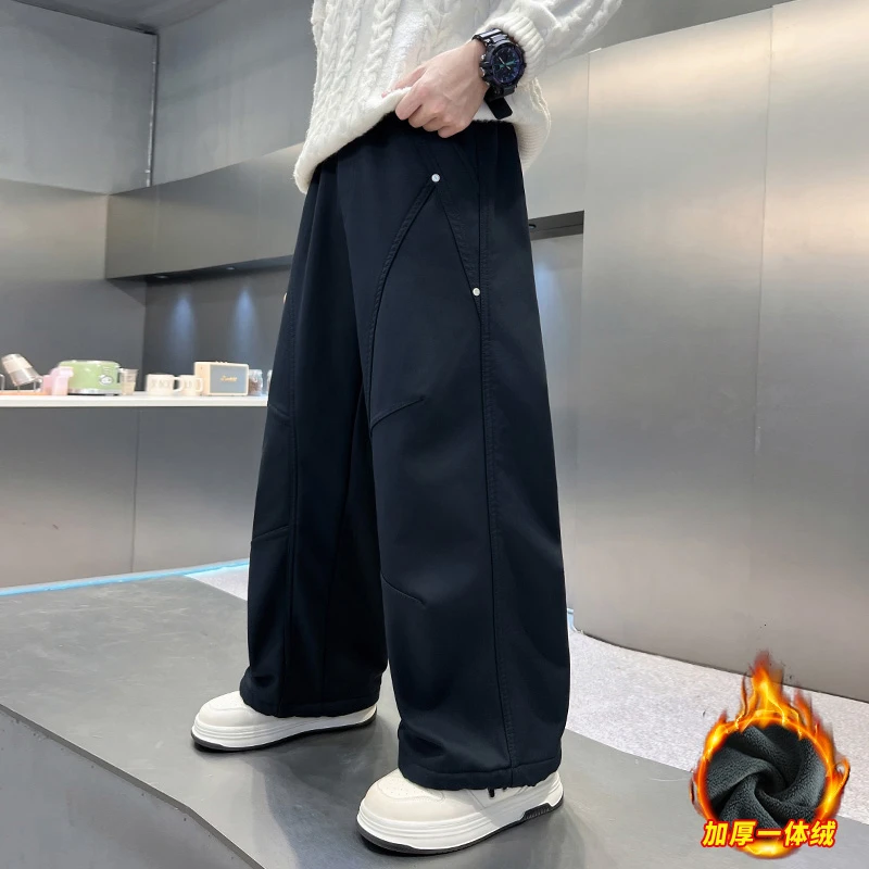 男童裤子秋冬款2025新款秋装儿童休闲裤春秋大童弯刀裤加绒帅气潮