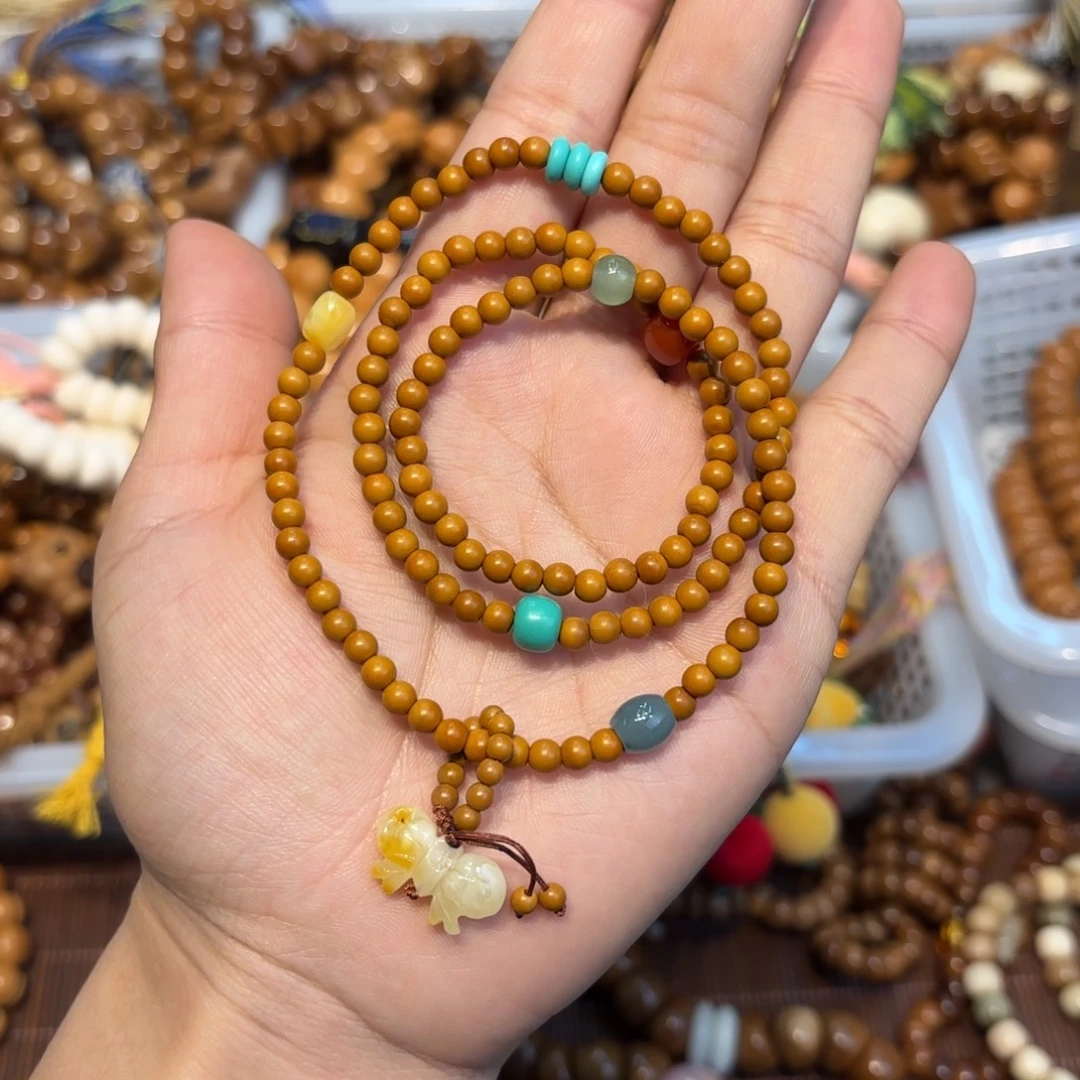 白玉菩提吊坠橄榄核多圈