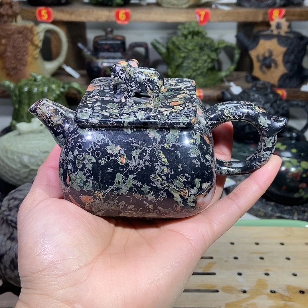 o***i安山玉梅花玉茶壶把断瑕品
