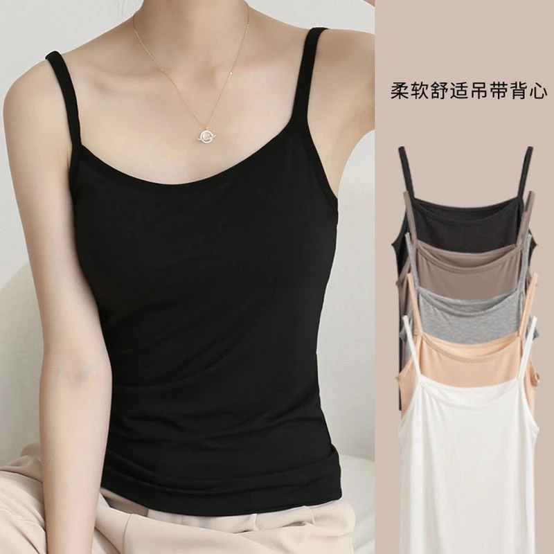 甜美清新短款夏季冰丝运动吊带背心柔软内穿轻职风