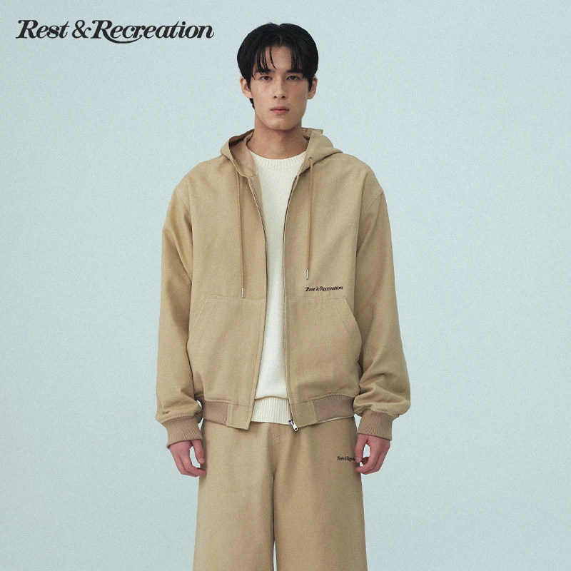 RestandRecreation官方连帽拉链外套2025新款RR宽松夹克男女同款