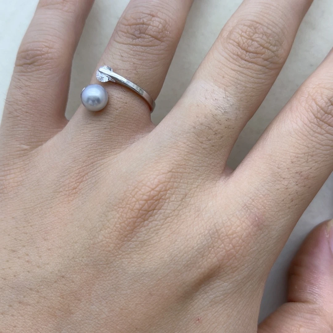 银S925镶嵌戒指海水珍珠