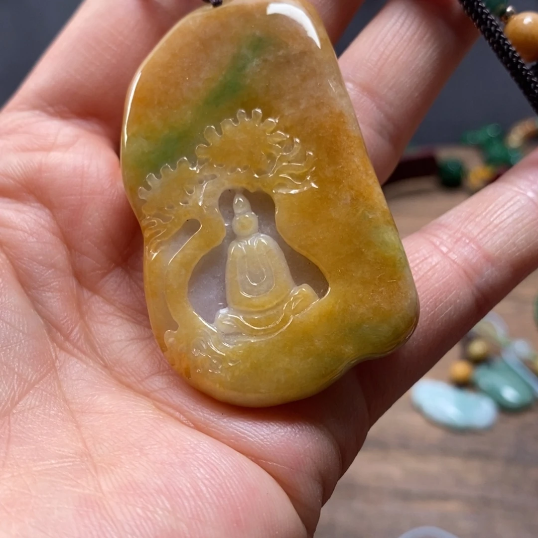 翡翠未镶嵌颈饰复古国风