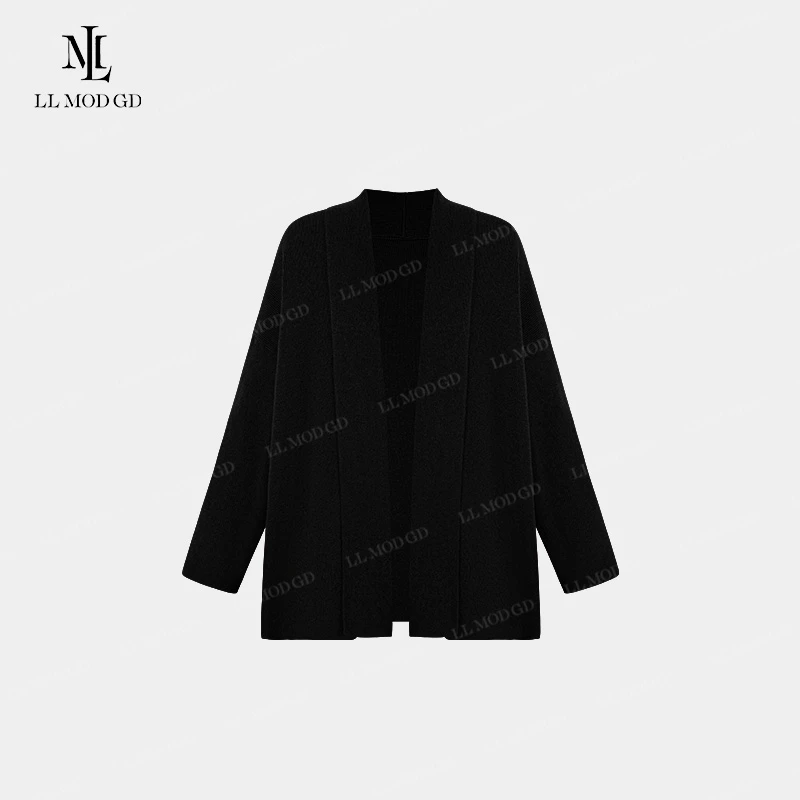 精英佳人 长袖显瘦宽松针织衫女款秋季百搭纯色开衫外套YL-255584