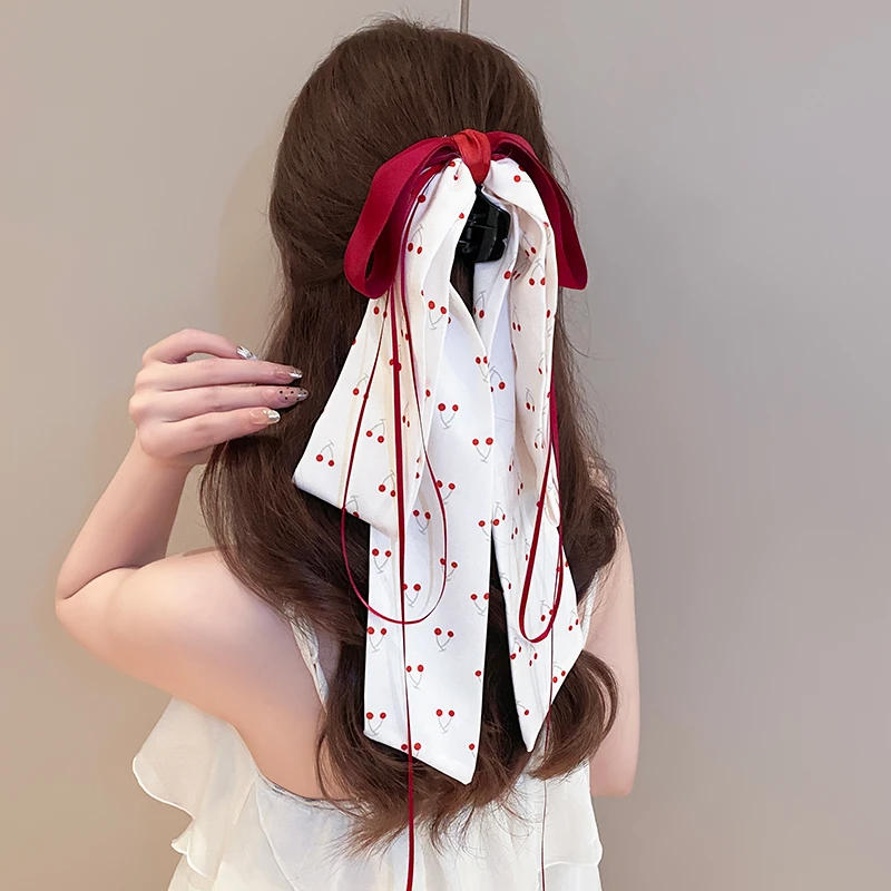 新中式飘带蝴蝶结抓夹女款后脑勺发夹高级感小众古风汉服头饰发卡