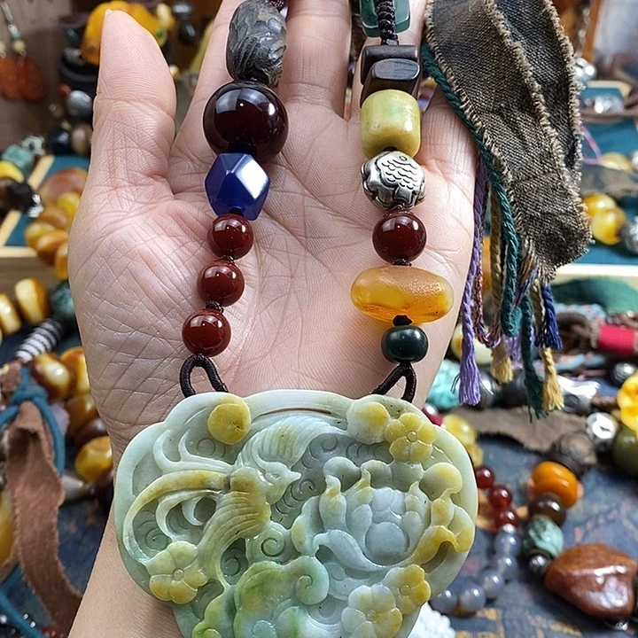 翡翠未镶嵌项链项链