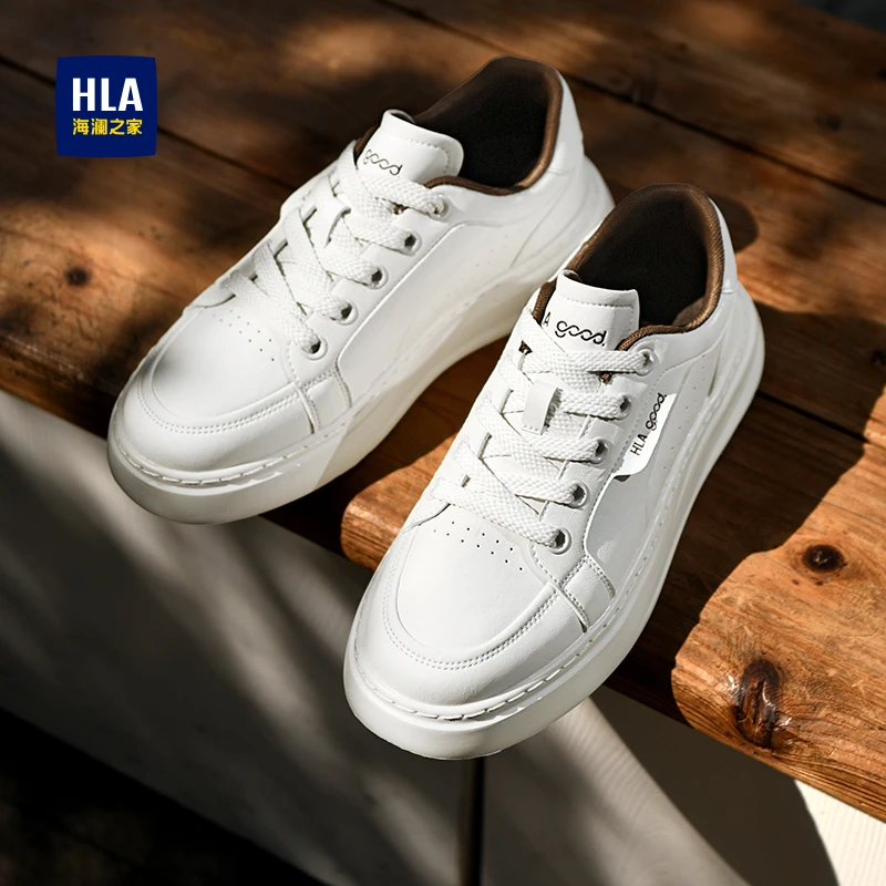 HLA/海澜之家男鞋2025夏季透气百搭时尚休闲鞋潮流百搭板鞋小白鞋