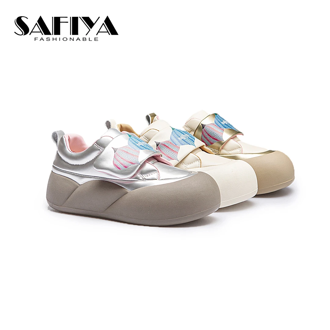 索菲娅Safiya2023魔术贴懒人休闲百搭松糕板鞋增高女鞋SF33112A20