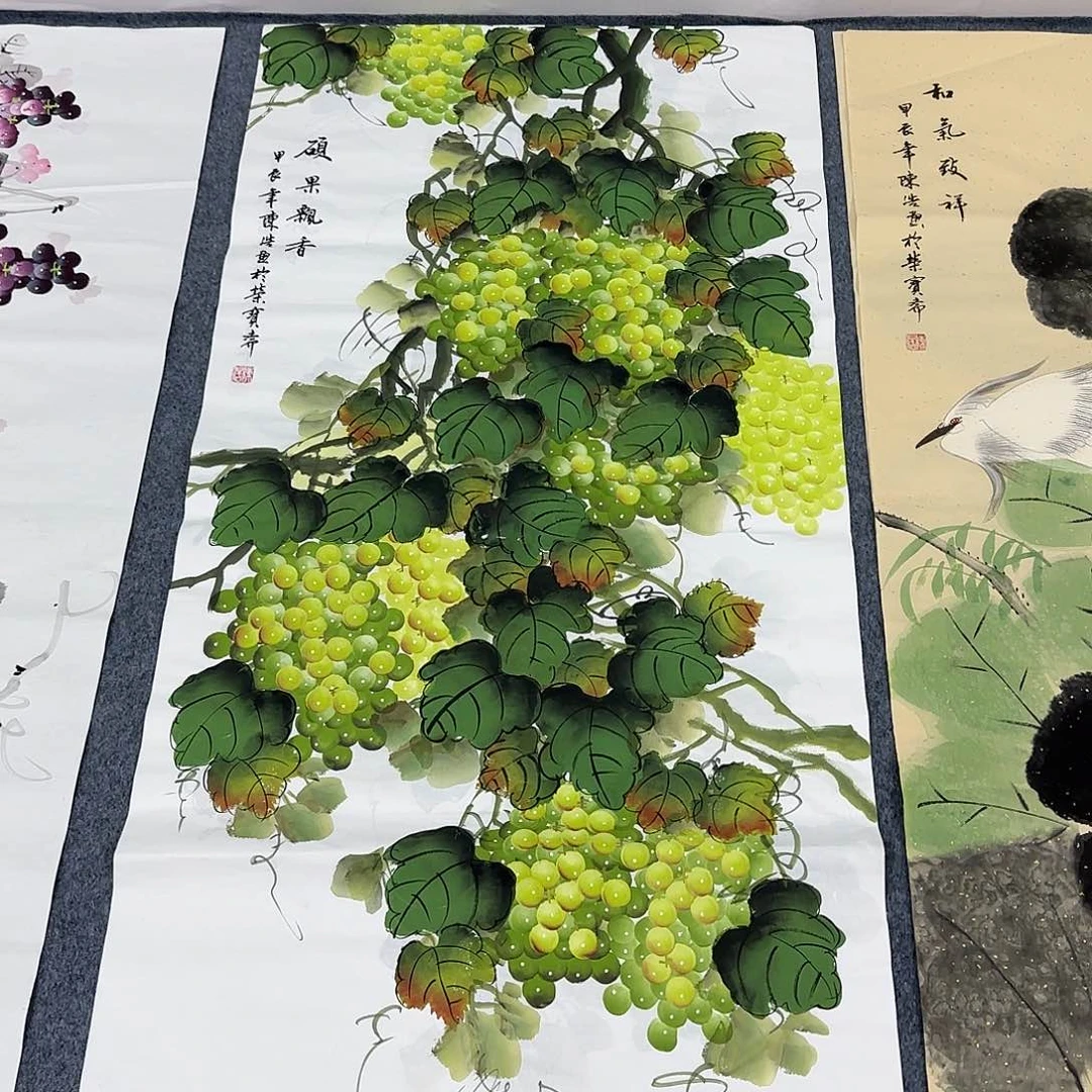 国画尺寸70X138手绘作品