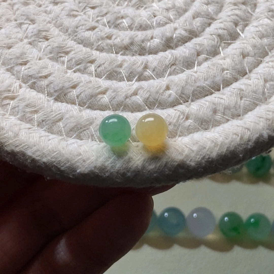 散珠翡翠哒**?6+天然翡翠A货散珠