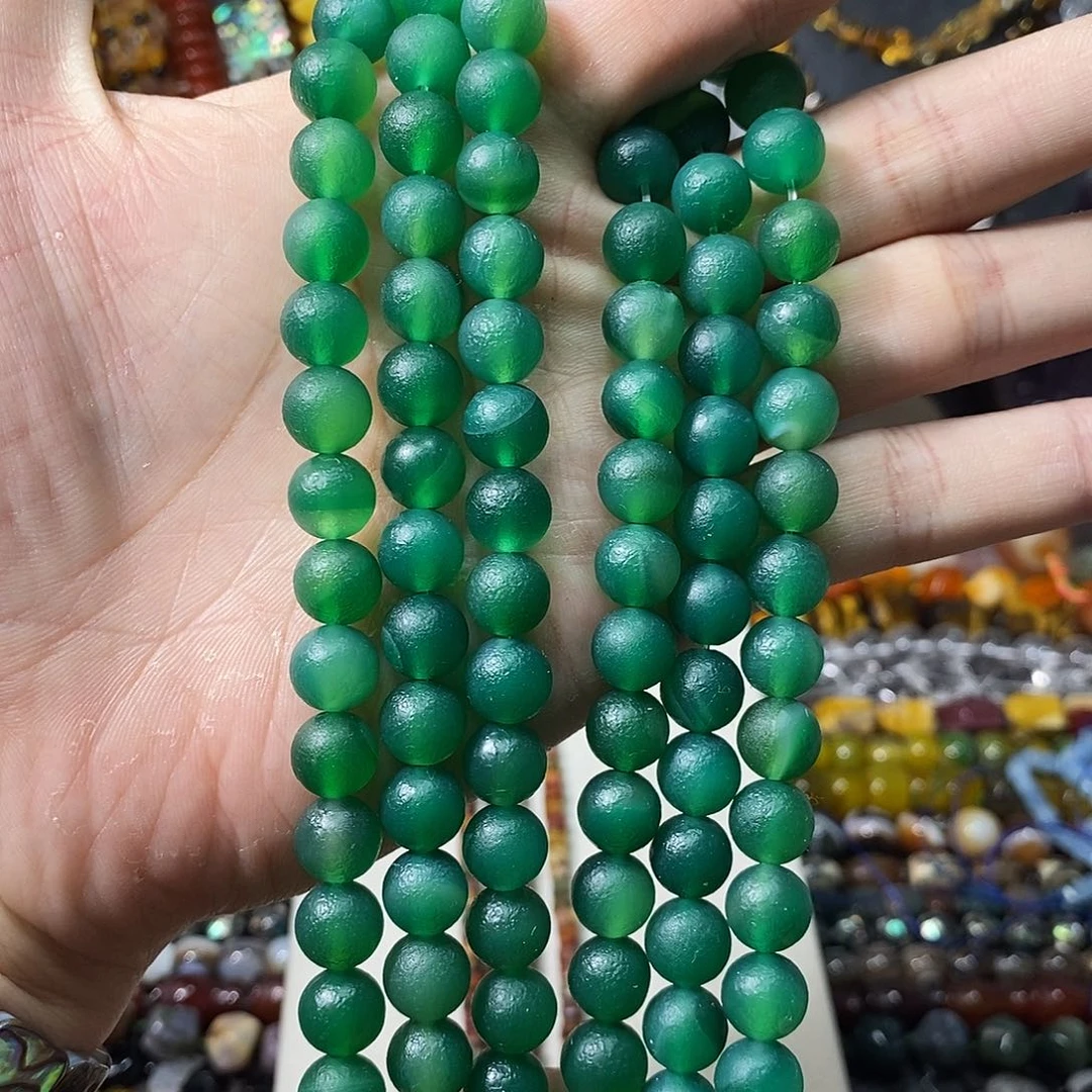 石英质玉未镶嵌，精品橘皮绿玛瑙10mm，