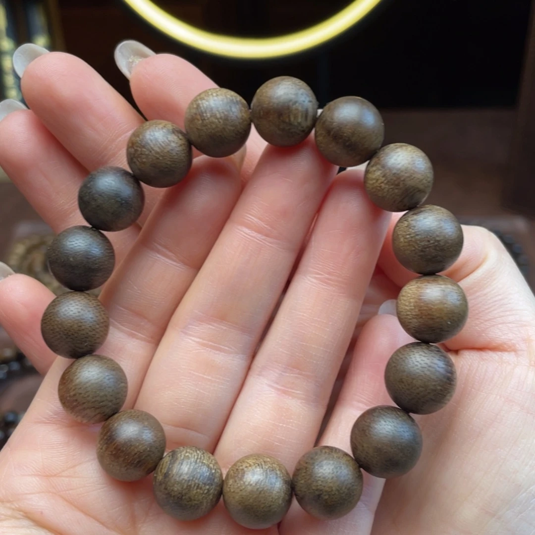 沉香手串绿棋楠1.2单圈
