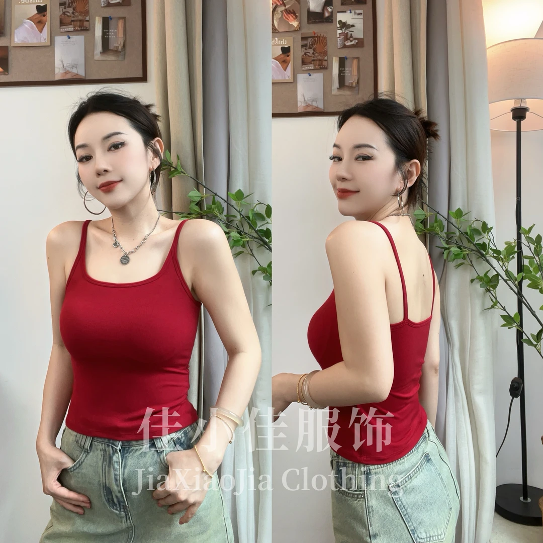 春夏新款港风设计感辣妹打底背心显瘦内搭带胸垫聚拢吊带美背