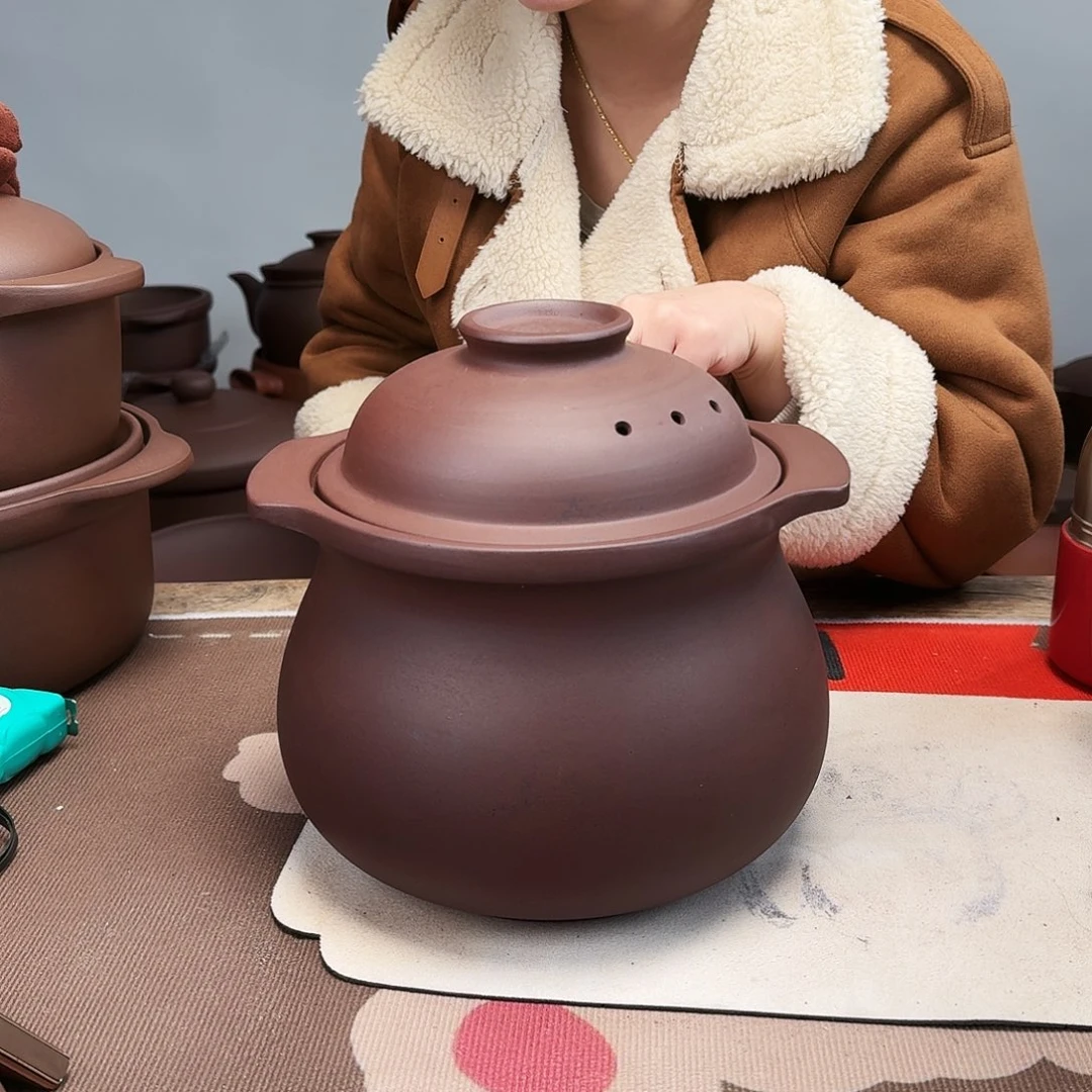 紫砂砂锅4升诗婷紫色微瑕