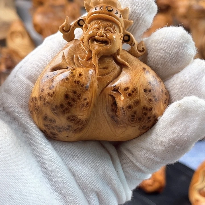 柏木（崖柏）财神手把件