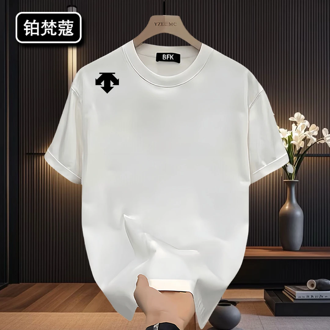 铂梵蔻上衣印花美式休闲百搭痞帅圆领纯棉潮短袖夏季男士潮流T恤
