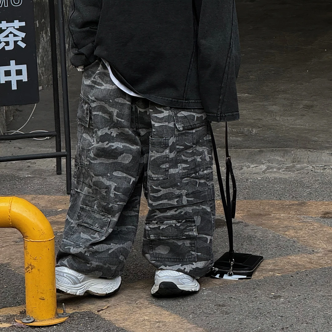 2025春季新款韩版男童时尚美式街头迷彩工装裤儿童长裤潮