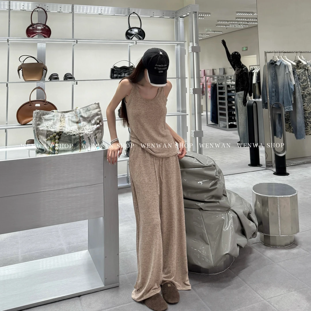 【出行day】机场套装舒适宽松休闲套装(背心+长裤)