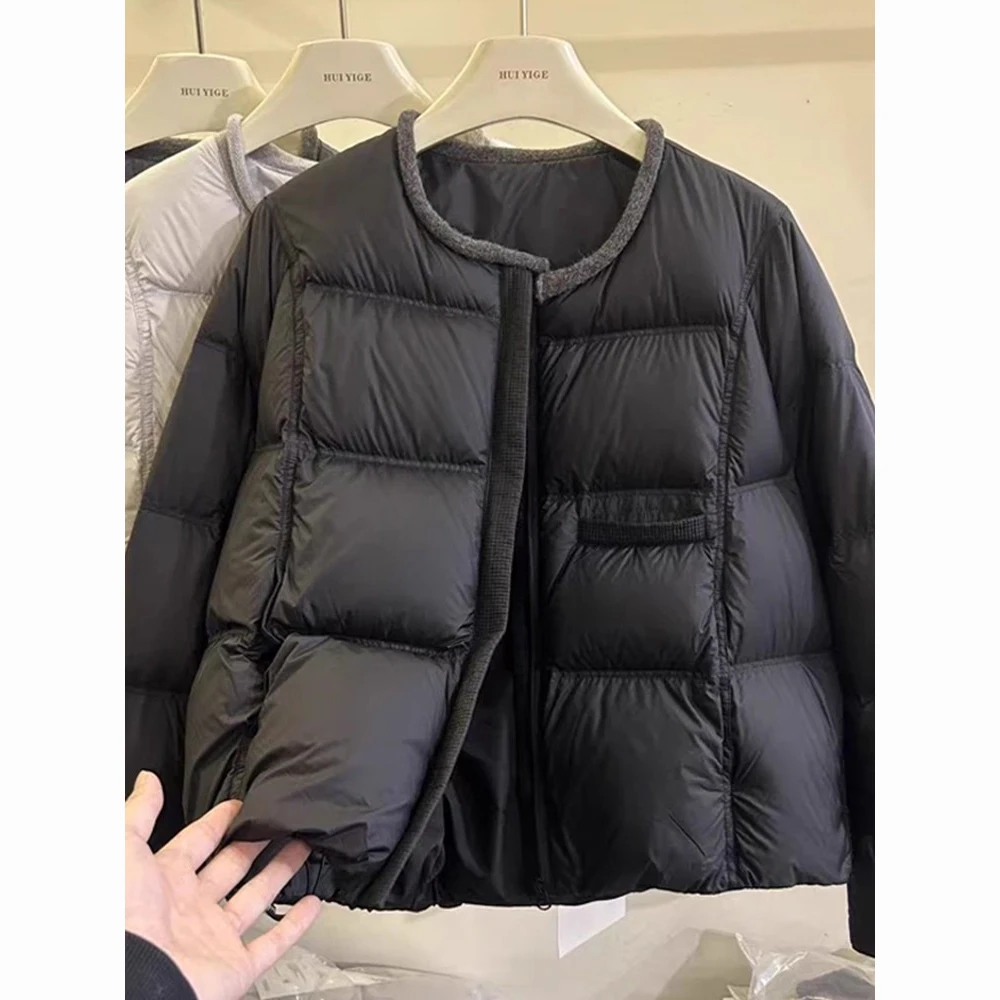 爆款高级感圆领短款修身棉服女2025冬季新款时尚流行加厚保暖外套