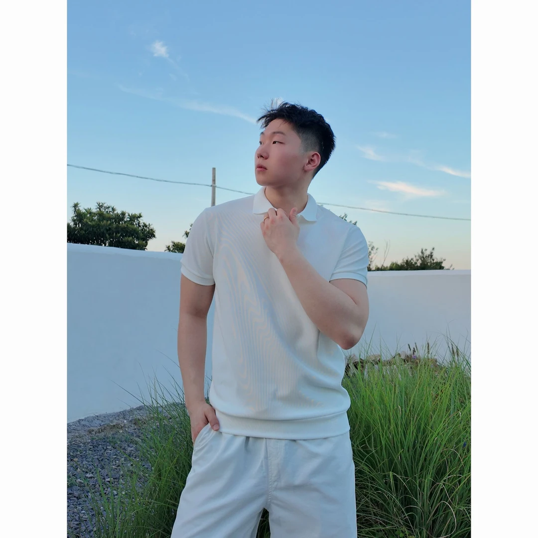 同款25S美式海鸥领POLO衫男休闲针织纯色弹力老钱风高级感短袖夏