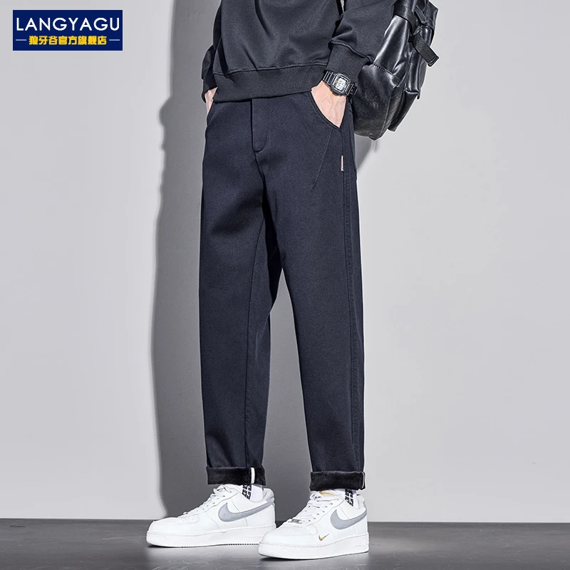 2025年早秋新款高端锥形牛仔裤男士潮牌宽松直筒休闲百搭长裤子男