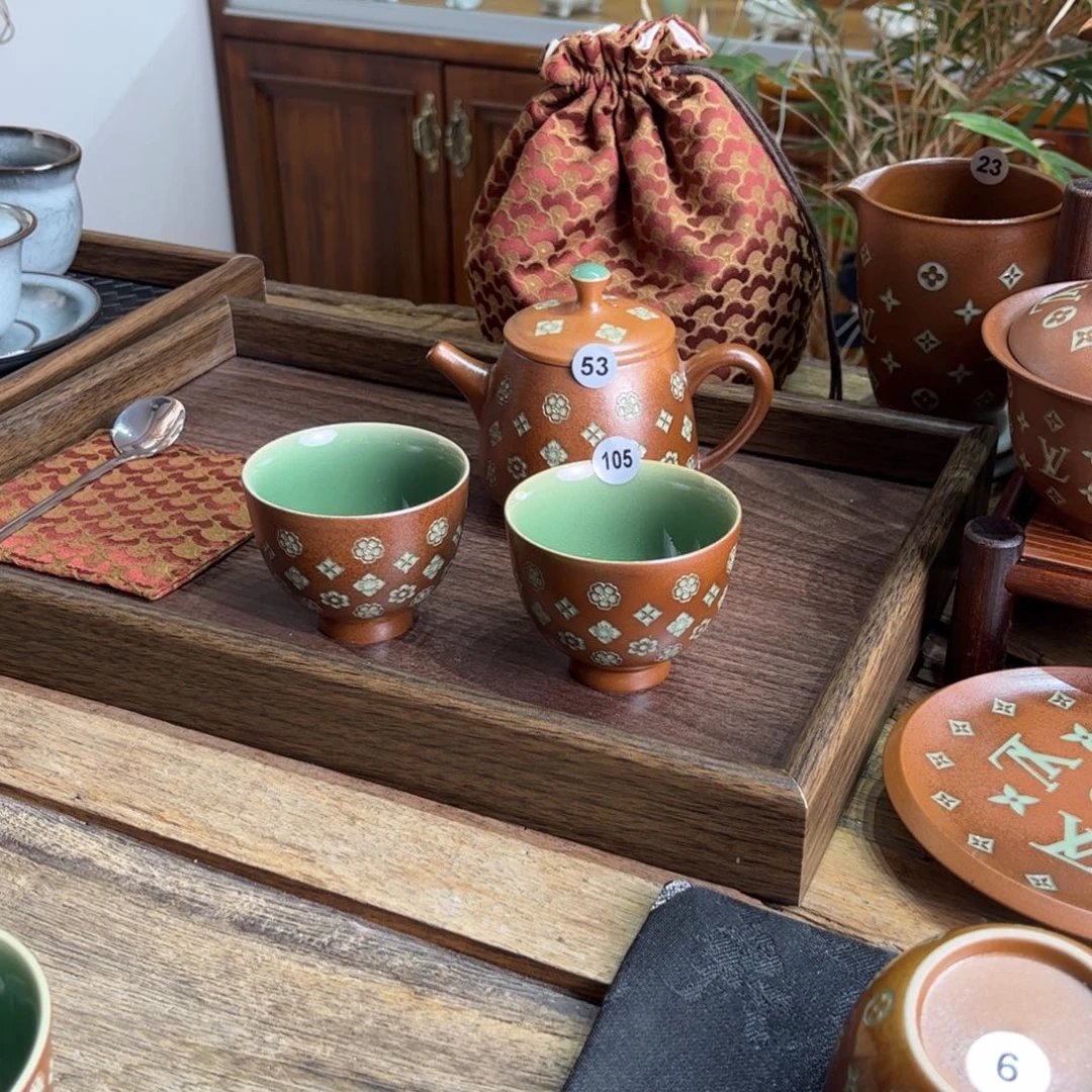 晚***～草木灰宝相花杯子 壶