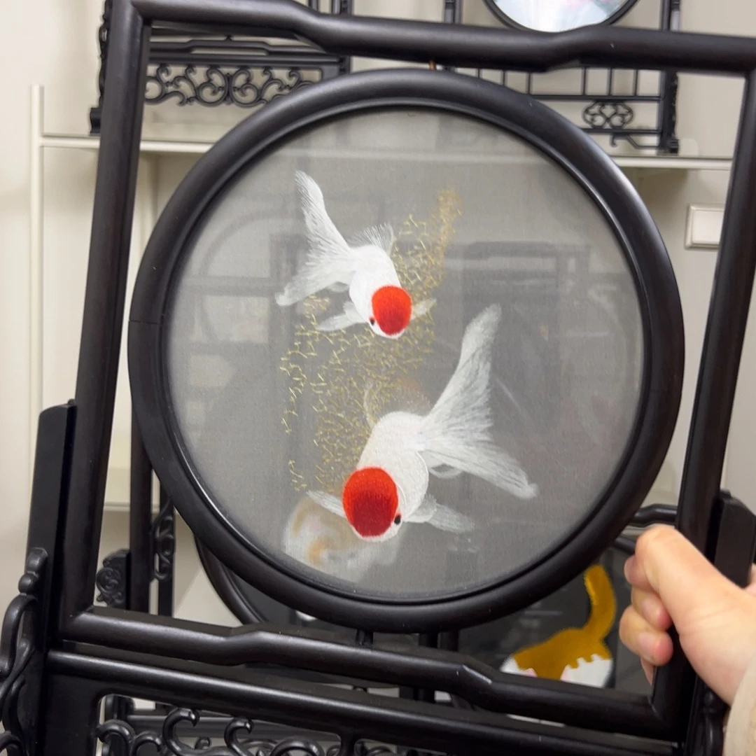 织绣su苏绣金鱼金鱼金鱼