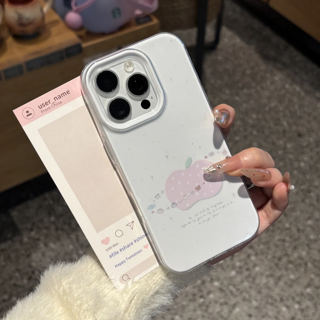 可爱苹果点点适用iPhone17果冻二合一手机壳苹果16/15pro创意14套