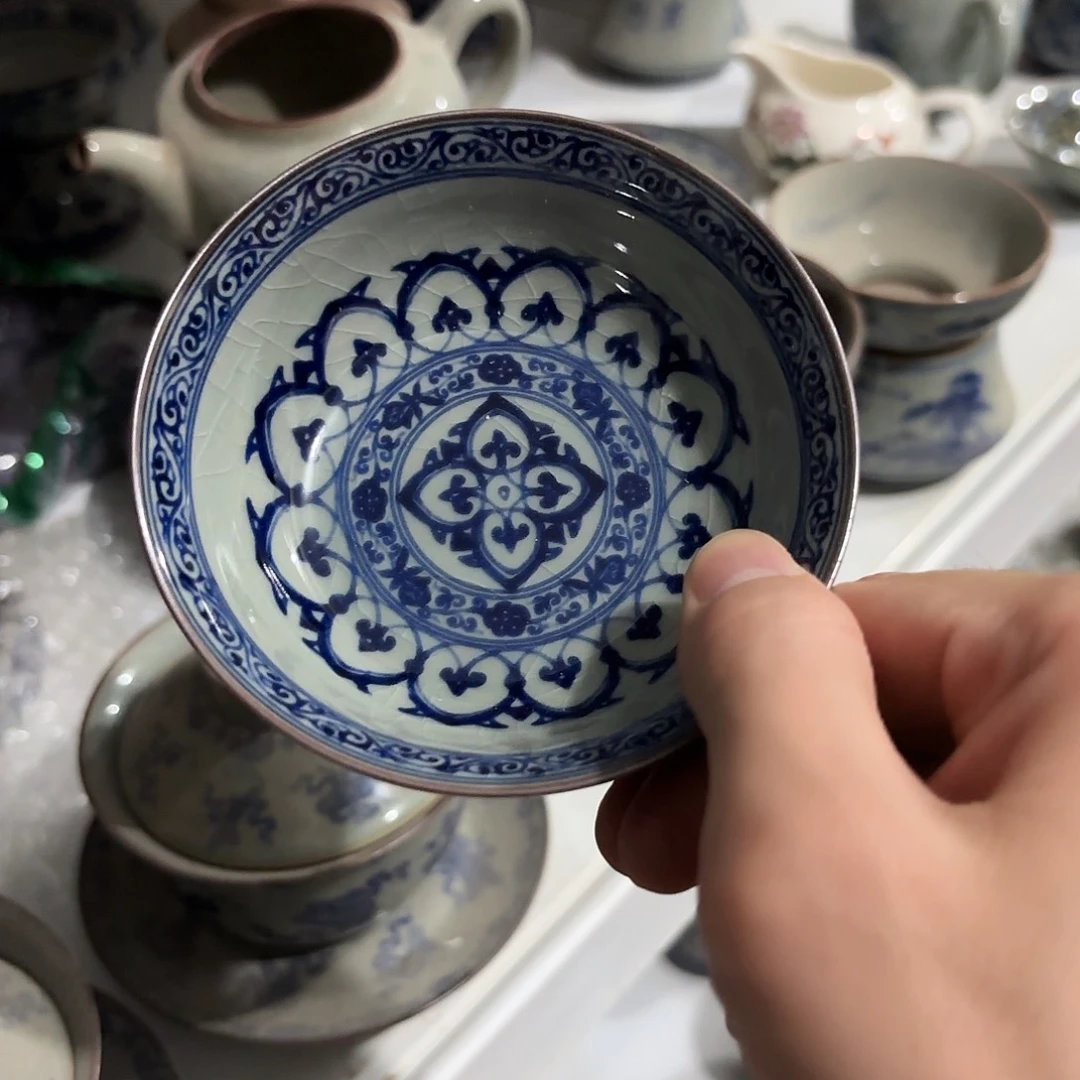 瓷片老陶泥开片杯子