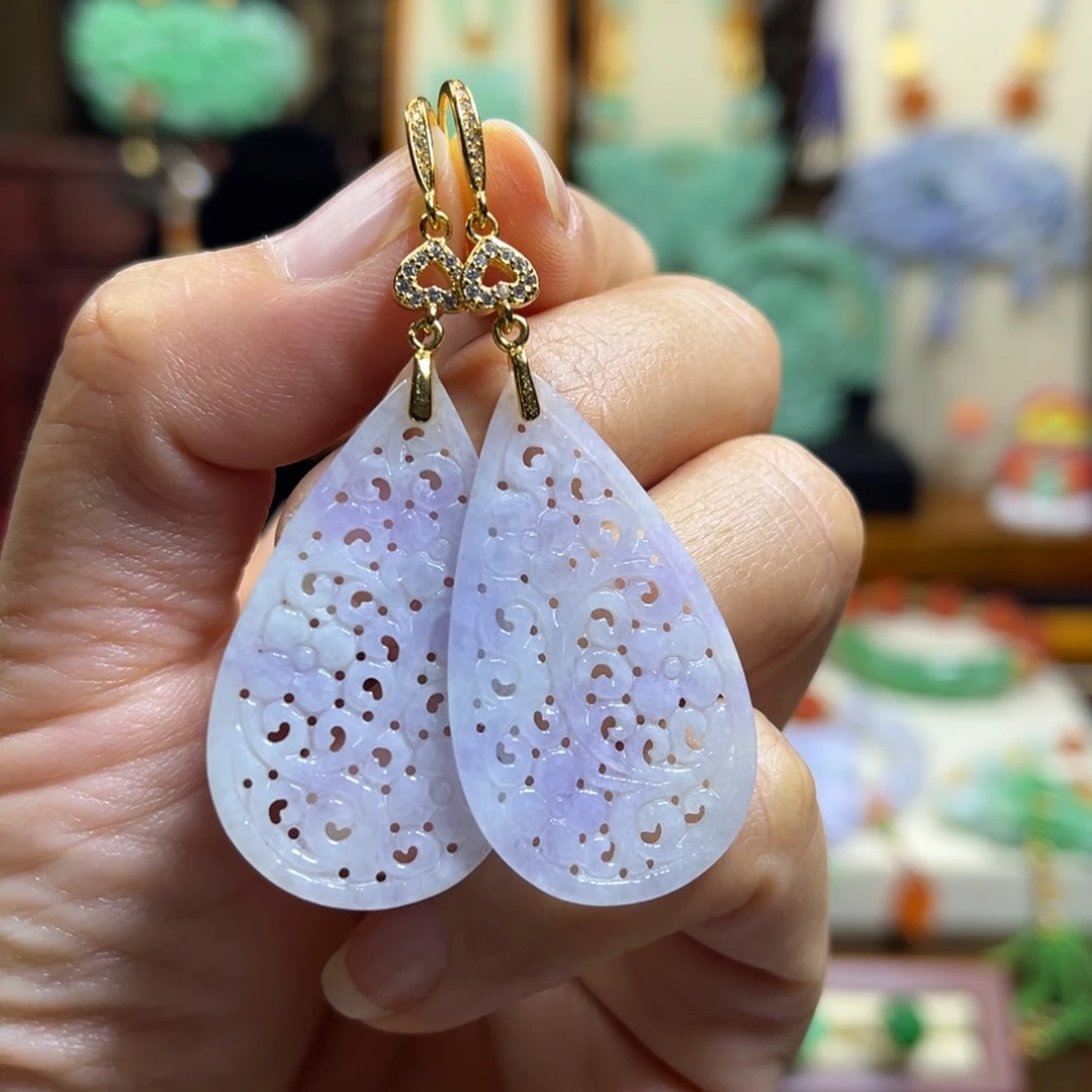 翡翠未镶嵌颈饰天然翡翠耳饰