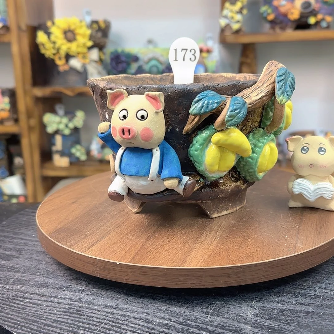本默花器麦饭石花盆
