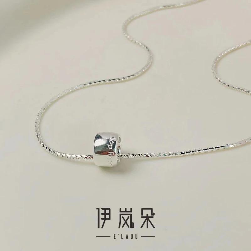 坠链均925银 伊岚朵【设计师】小蛮腰项链｜字母大码微胖mm链锁骨链