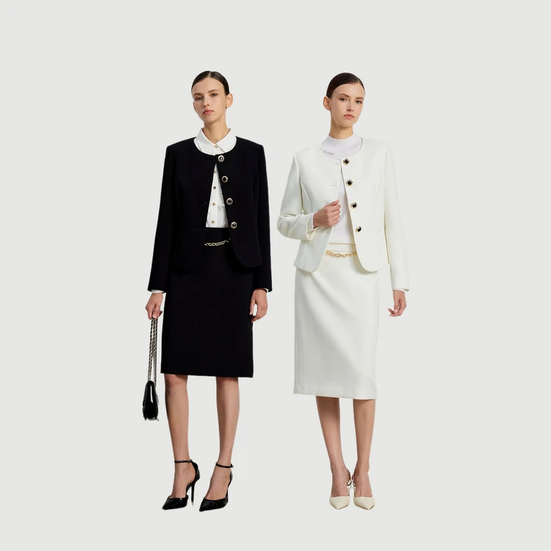 Scofield法式圆领西装外套收腰短外套挺括版型2025新品SFWHF8C82E