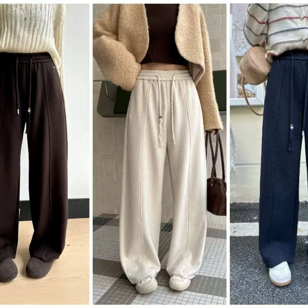 6682秋季新款时尚厚款气质休闲长裤