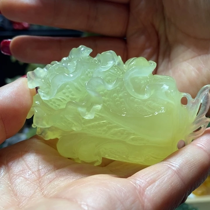 蛇纹石玉摆件合金森***园