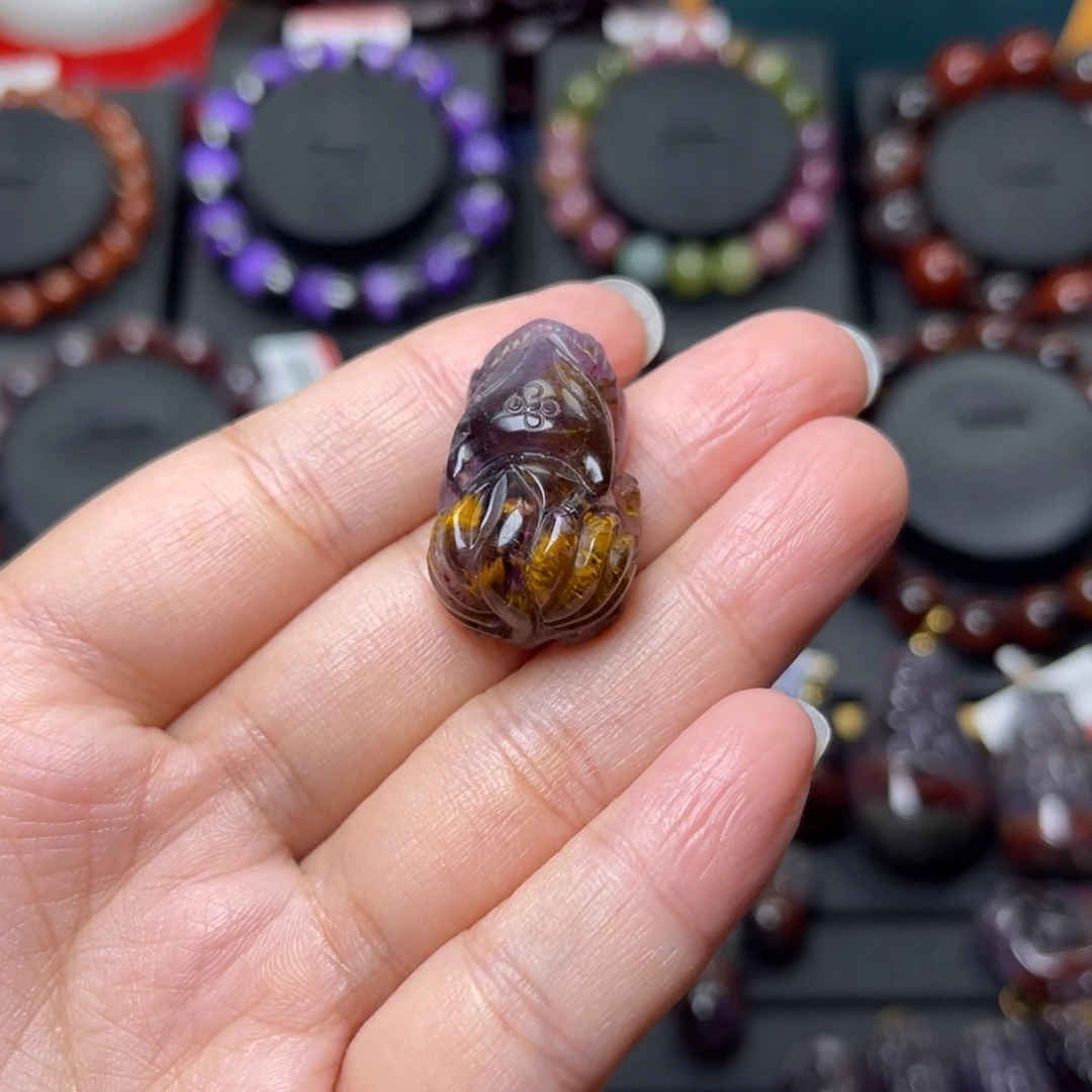 水晶手链未镶嵌极光金多多吊坠