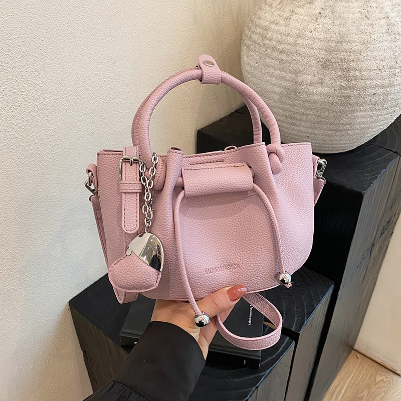 【宽16 高15 厚10 】新款时尚百搭潮流女包单肩斜挎包6057粉色