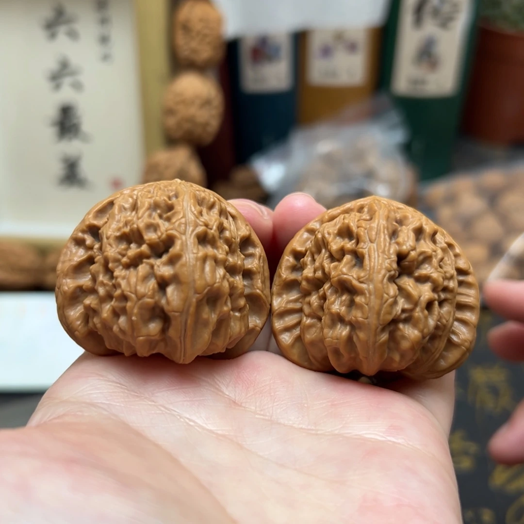 把件文玩核桃41三角白