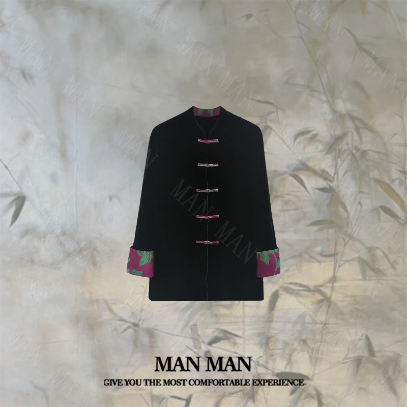 满满出品-『那时花开桑蚕丝国风棉服』25331时尚保暖舒适挽袖中式