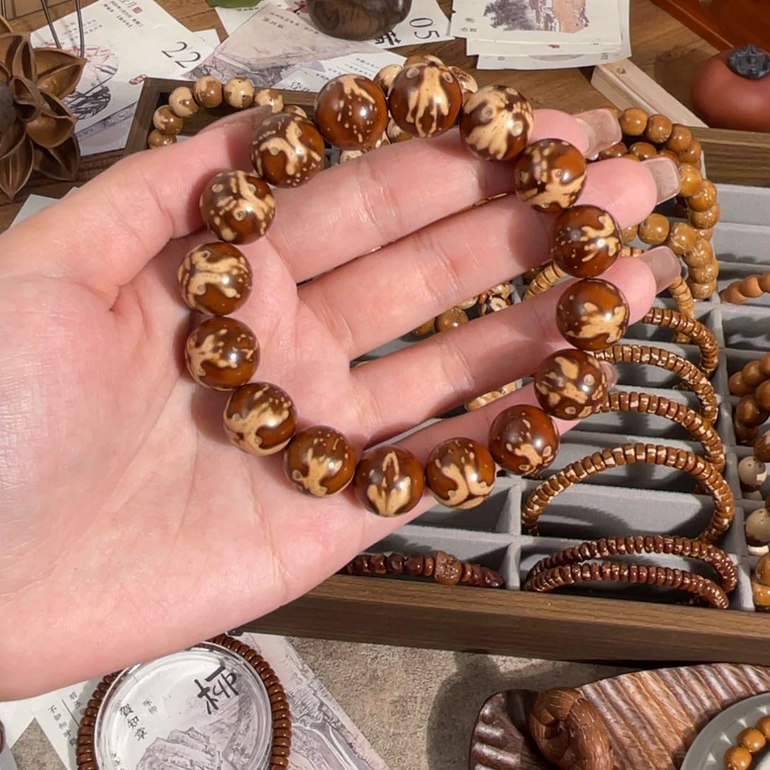 紫金鼠手串13.8鬼脸满天星半实心圆珠