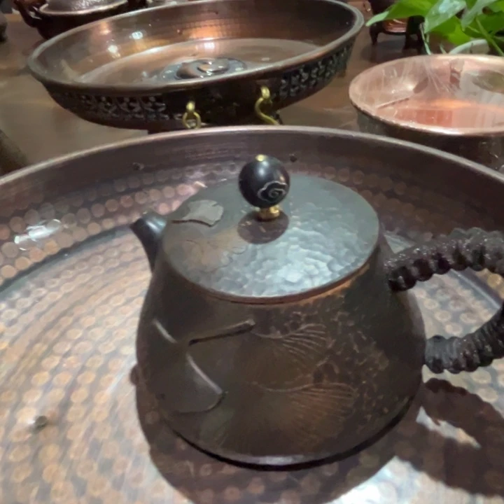 复古色枫叶小泡壶石瓢壶