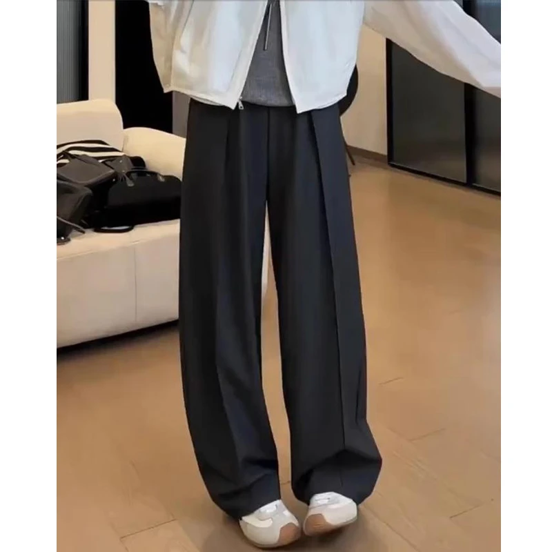 垂感休闲裤女士2025年夏季新款百搭高腰时尚长裤慵懒感百搭阔腿裤