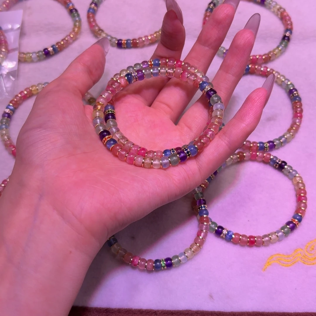 米***康烟晶手链银S925镶嵌手串2