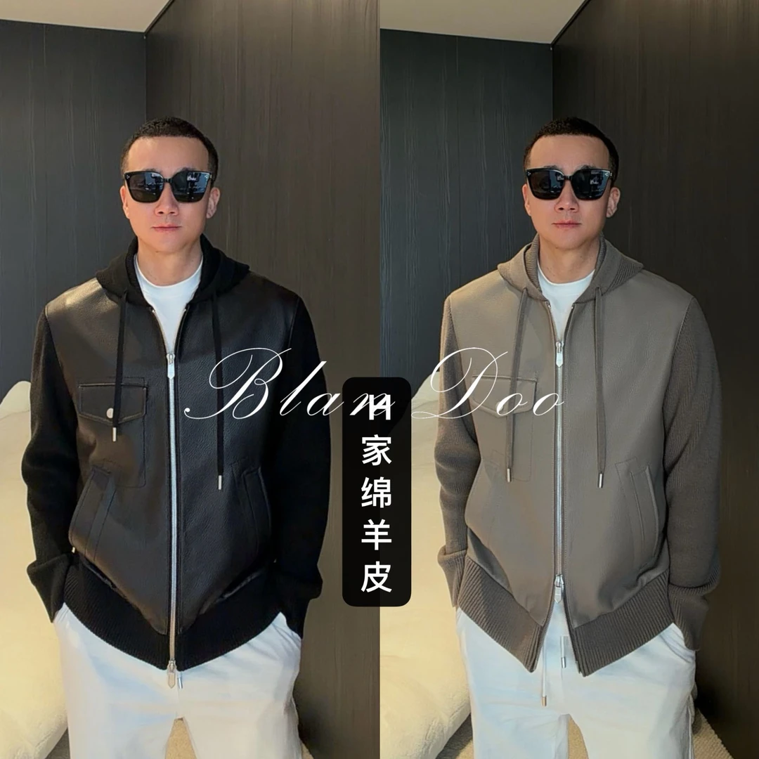 (秋款)BLANDOO "意式典雅" H系列高品质绵羊皮拼接外套5BD0202