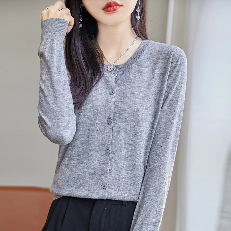 针织开衫毛衣外套粉色上衣女春秋新款时髦洋气2025爆款洋气外穿