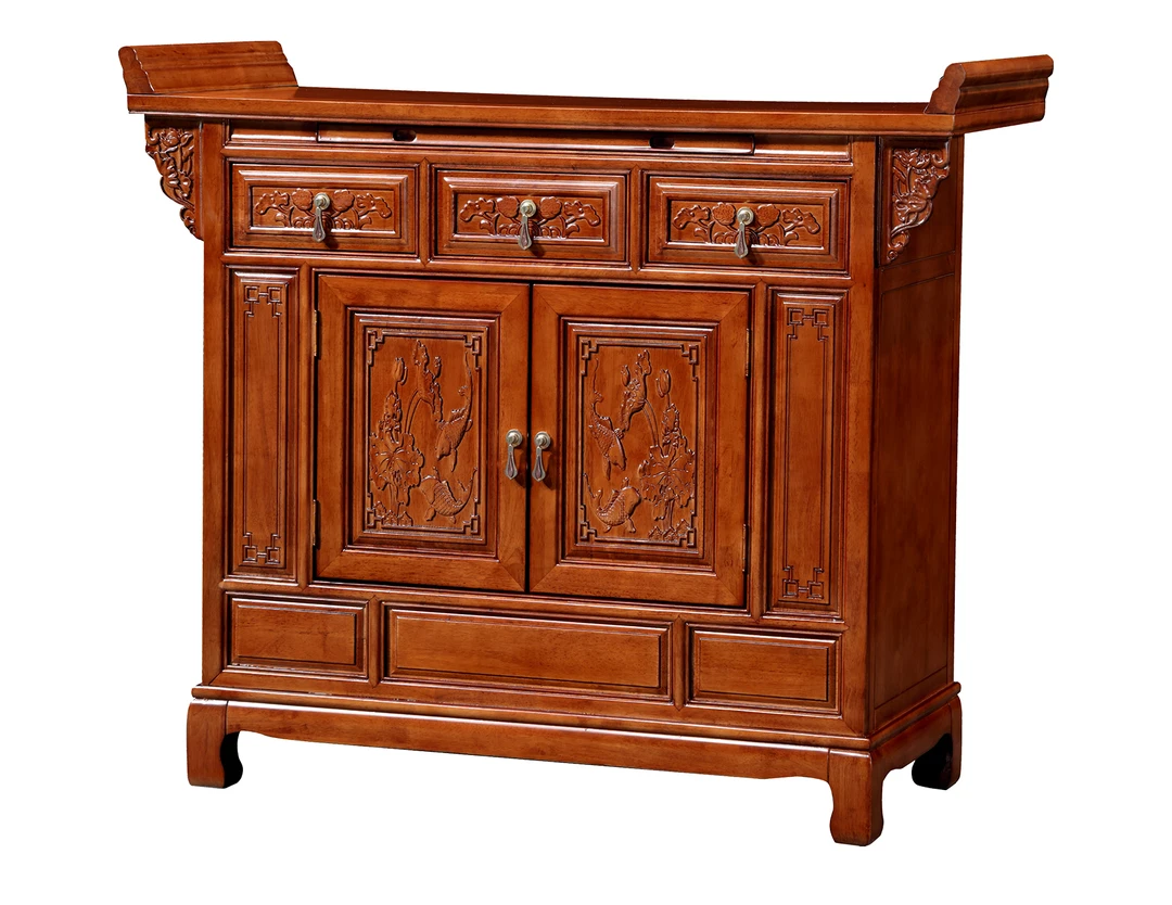 榫卯结构修色供桌雕刻古风化