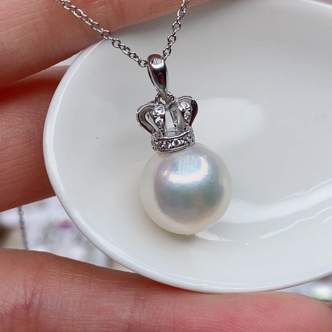 淡水珍珠银S925镶嵌吊坠(赠链)