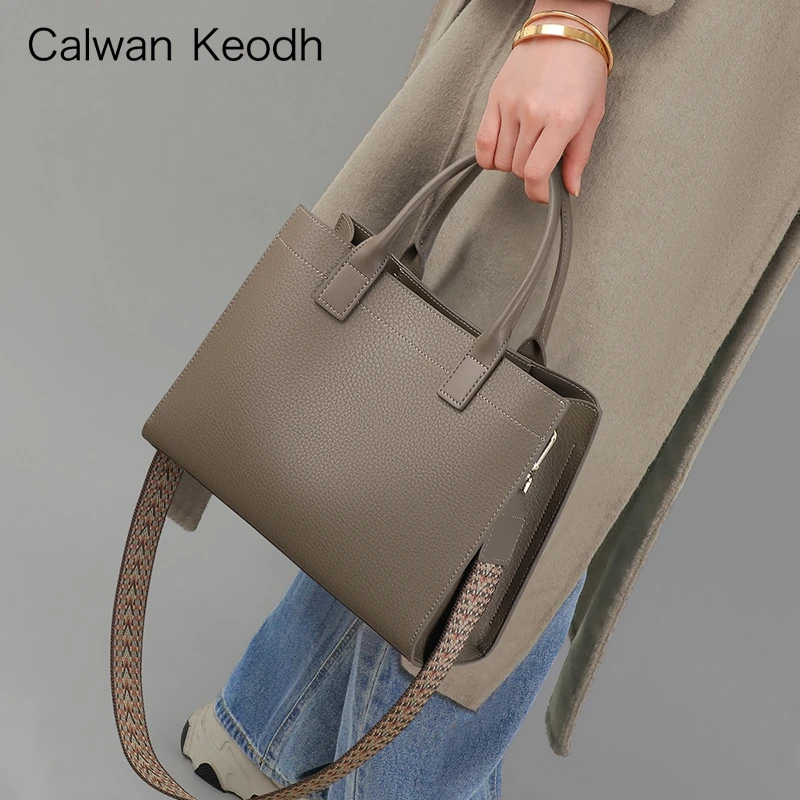 Calwan Keodh真皮包包女包2025款轻奢手提包生日圣诞礼物送女生