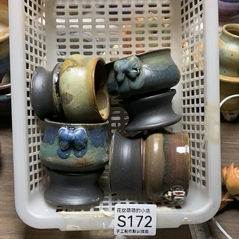 紫砂花盆172瑕疵品口径5到6左右